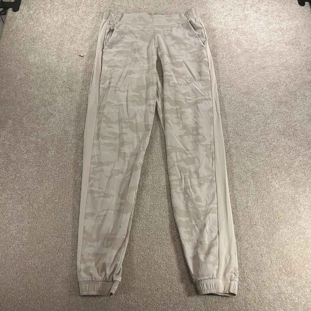 Athleta Brooklyn Camo Jogger Womens 8 Tall Beige Tapered Athletic Pants